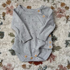 Cotton Knit Baby Sweater Onesie